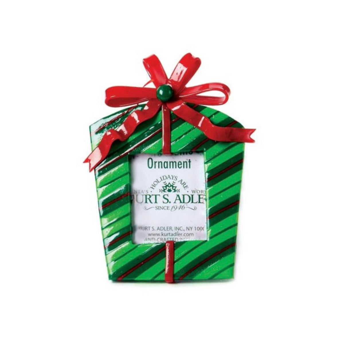 4.4 Inch Gift Box Photo Frame Ornament (Green)