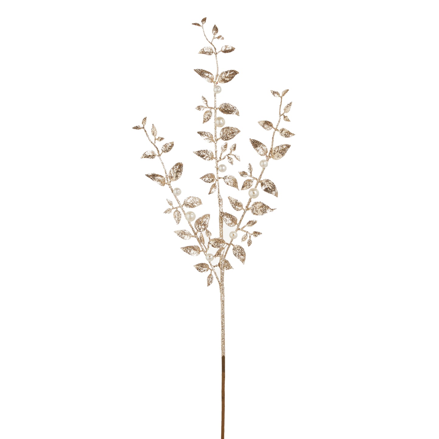 31 Inch Champagne Glitter Leaf Spray