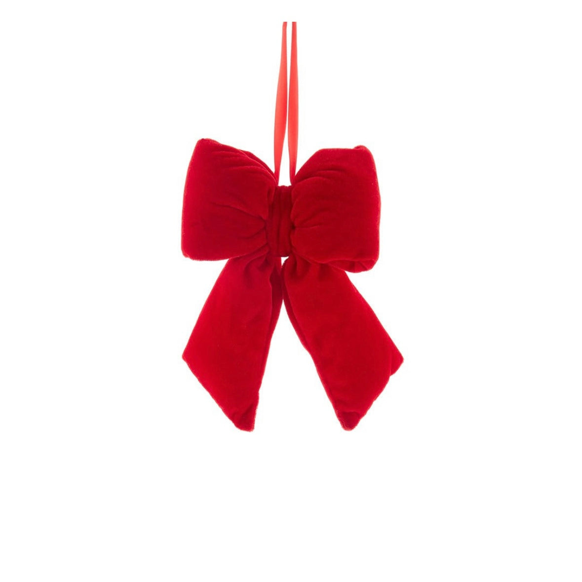 7.5 Inch Polyester Red Bow with Hanger