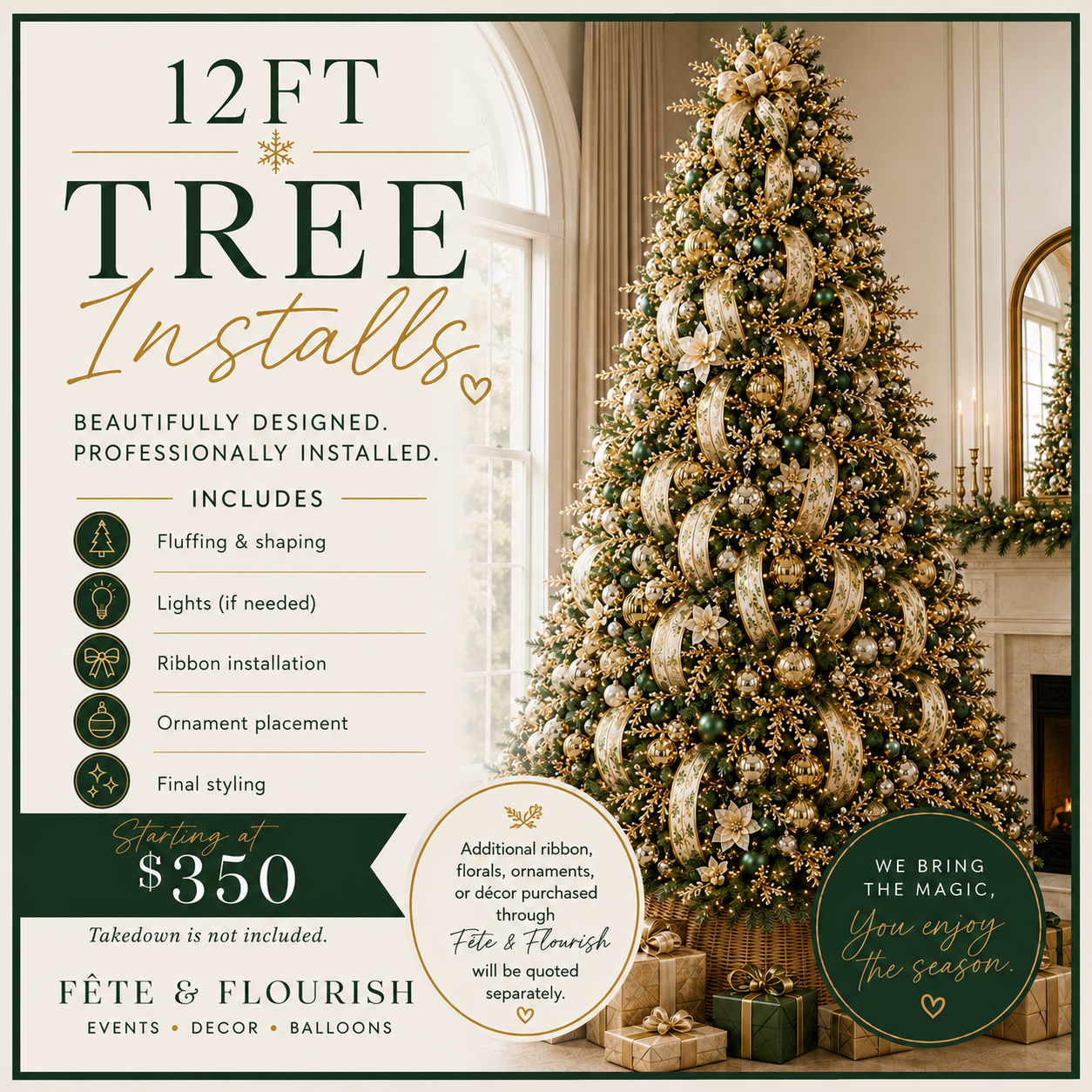 12ft Tree Install ($50 Deposit)