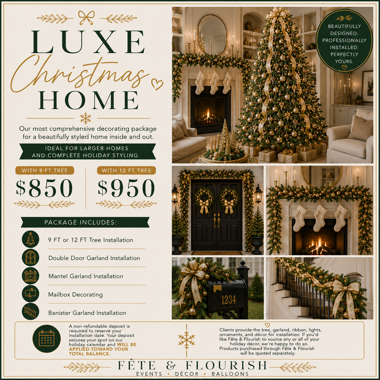 Luxe Christmas Home Package ($50 Deposit)