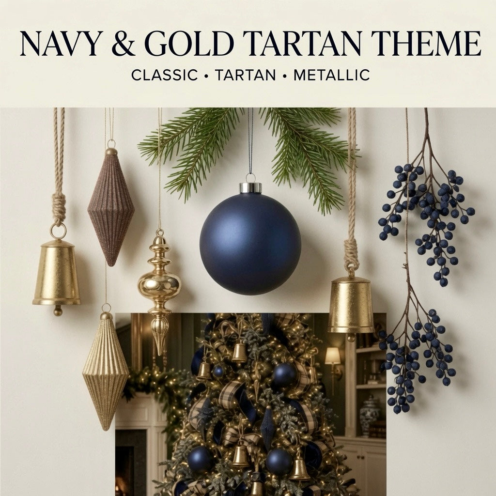 Navy & Gold Tartan