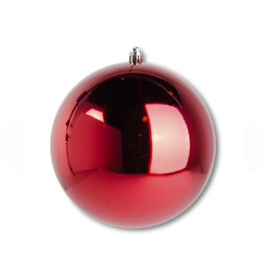 5.5 Inch Red Shiny Shatterproof Round Ornament