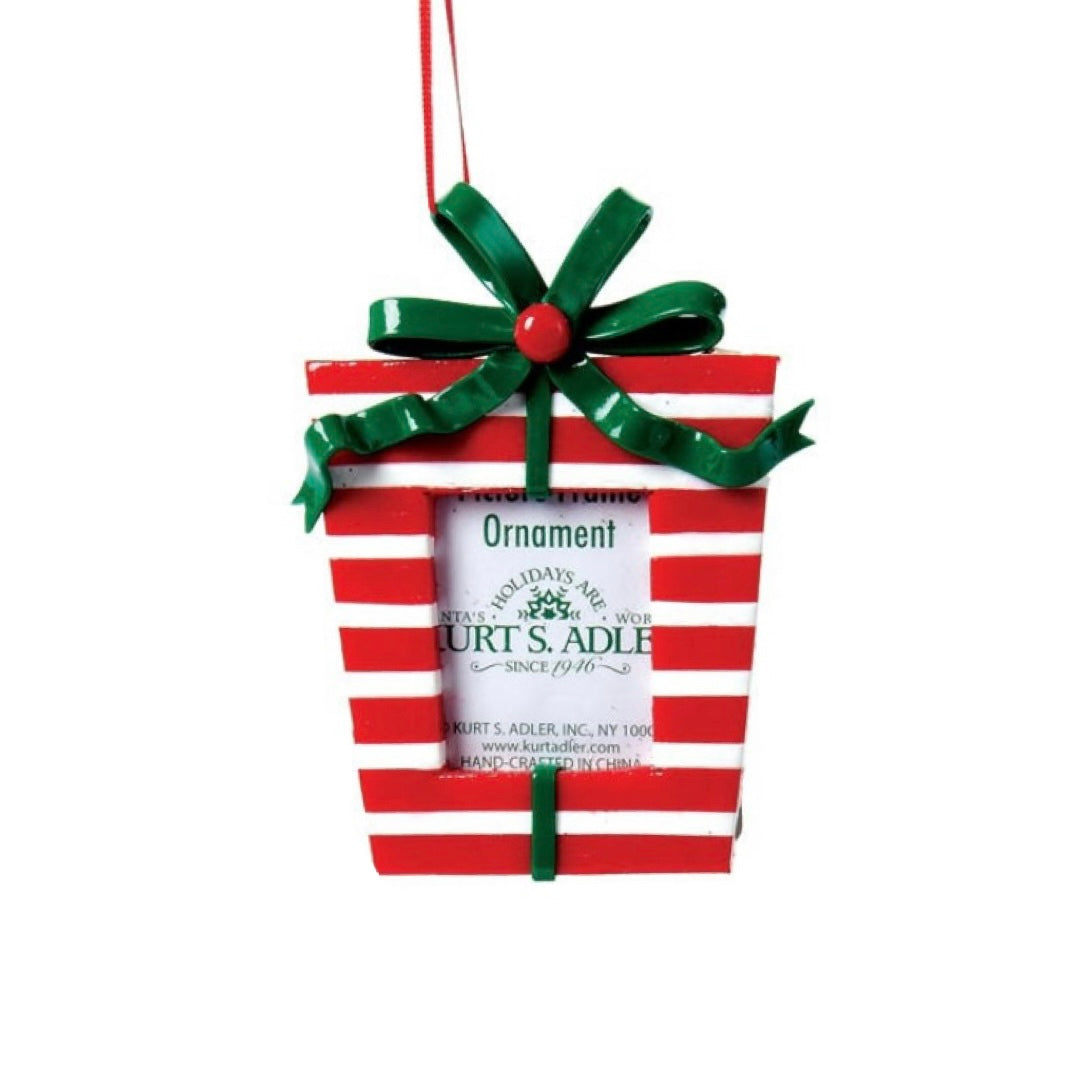 4.4 Inch Gift Box Photo Frame Ornament (Red)