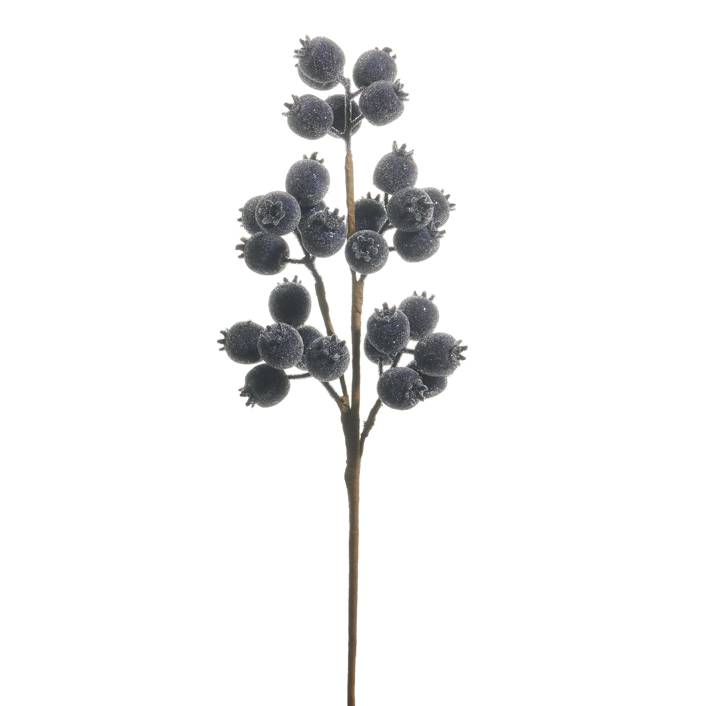 21 Inch Iced Blue Berry Pod Spray