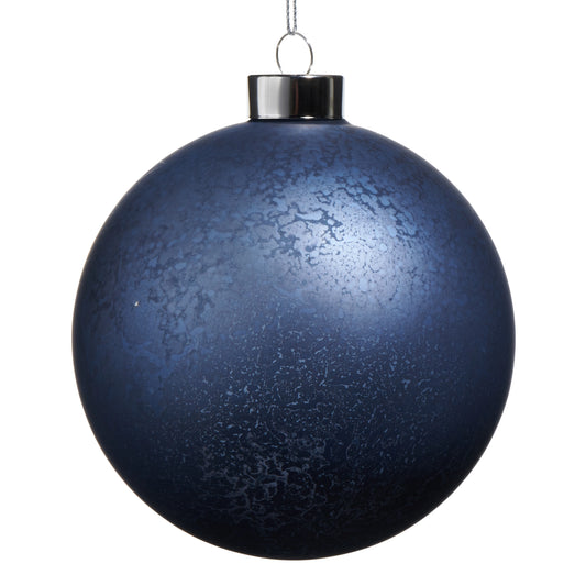 5 Inch Mercury Blue Ball Ornament