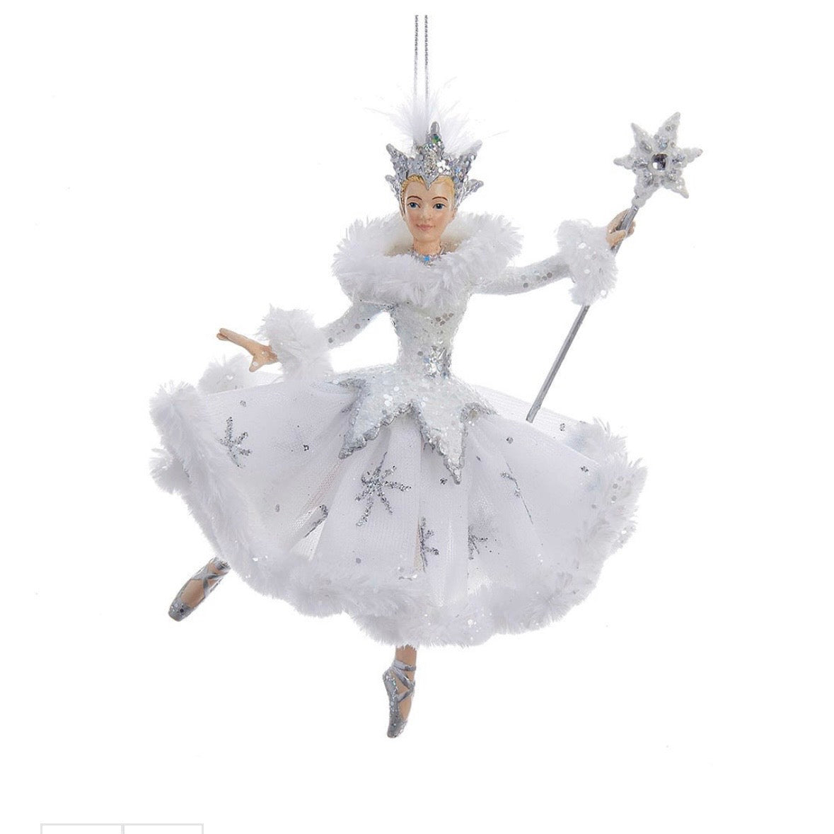 White And Silver Snow Queen Ballerina Ornament