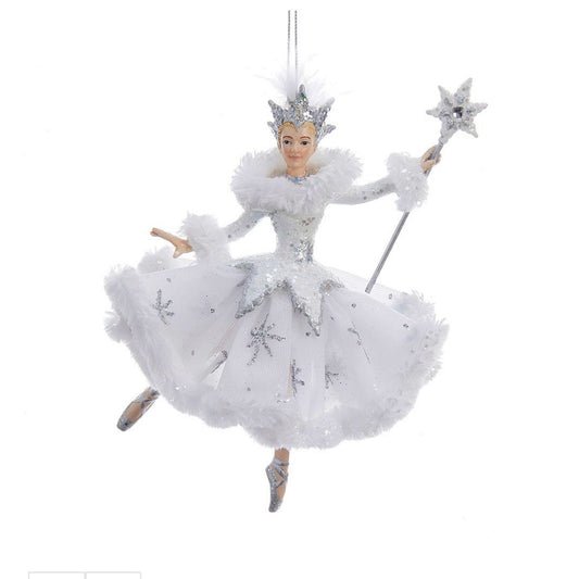 White And Silver Snow Queen Ballerina Ornament