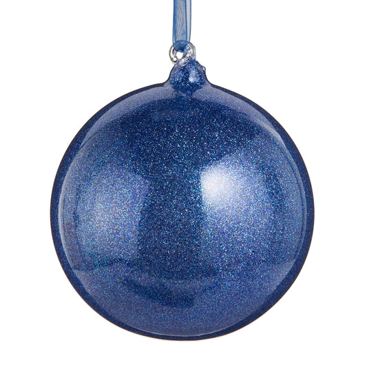 4 Inch Glitter Blue Ball Ornament