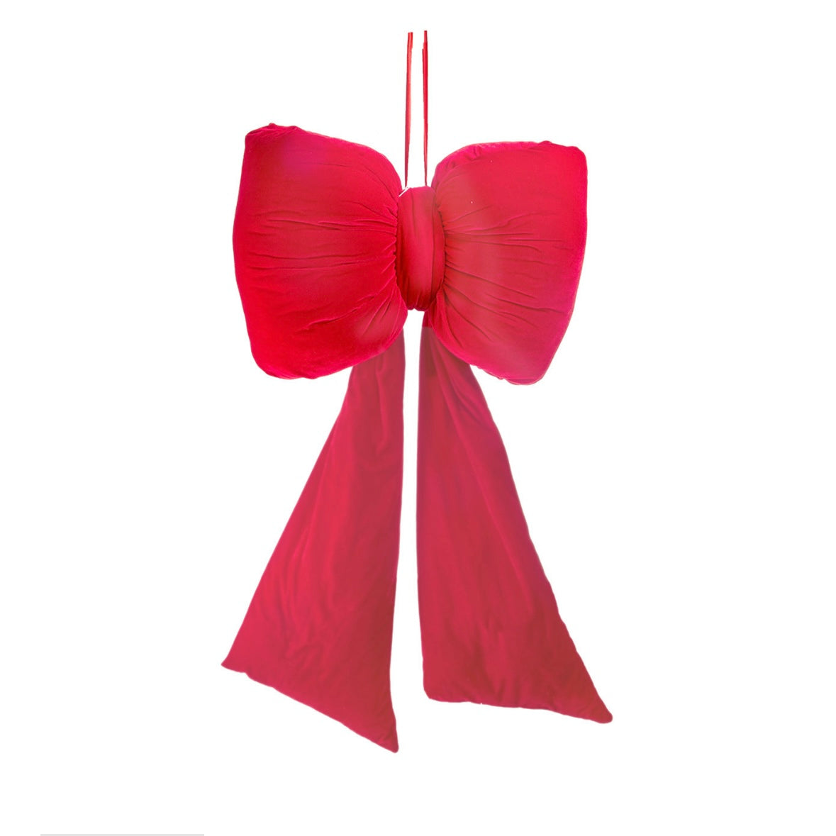 35 Inch Red Crushed Velvet Bow
