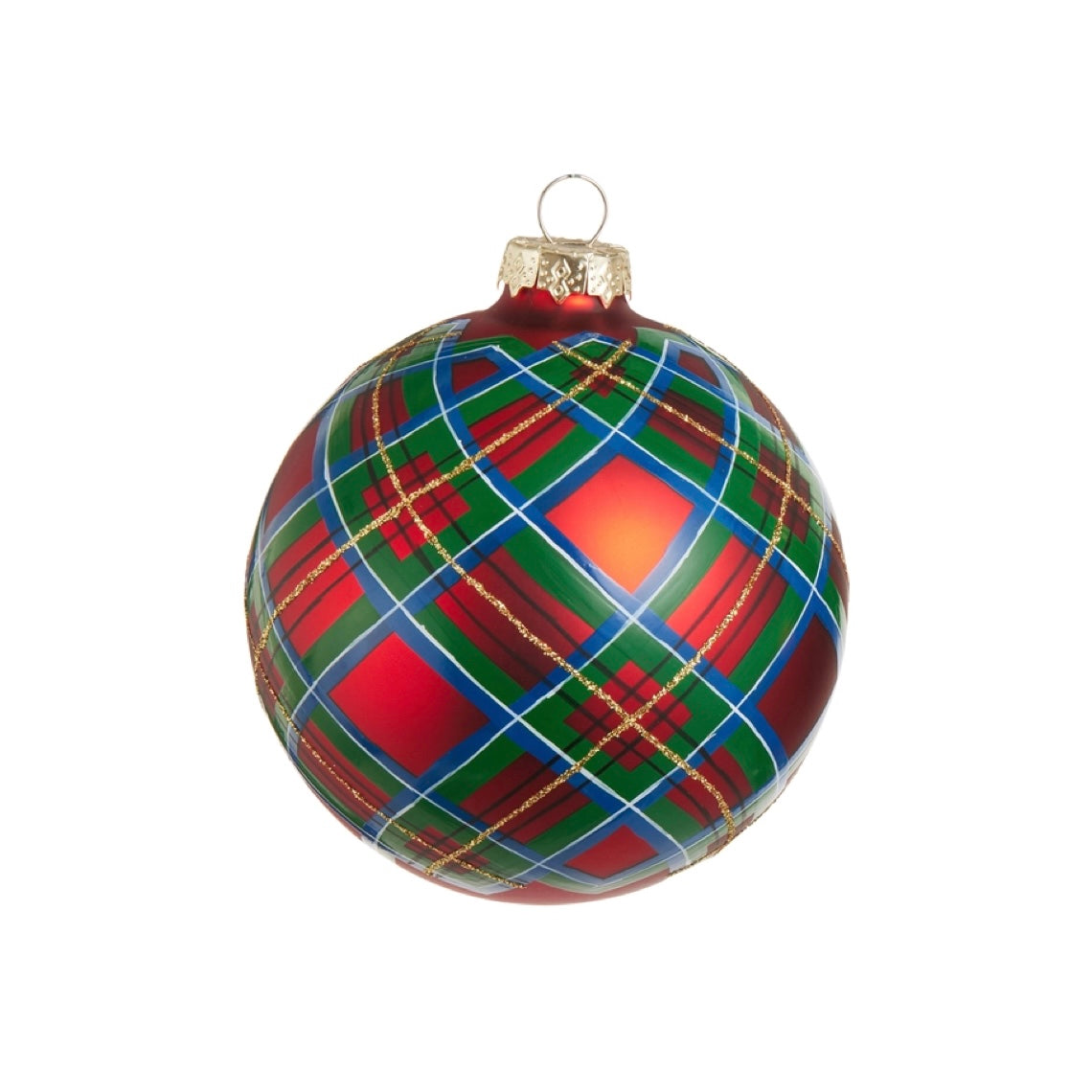 4 Inch Plaid Ornament Round