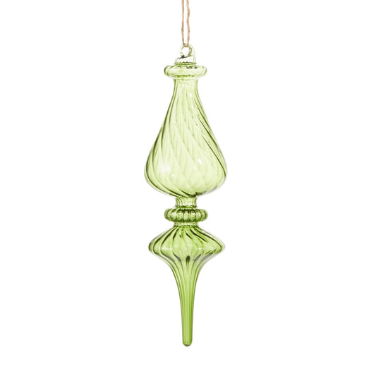 10" Green Transparent
Finial Ornament (Oblong)