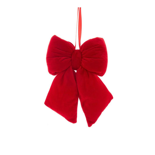 9 Inch Polyester Red Bow with Hanger