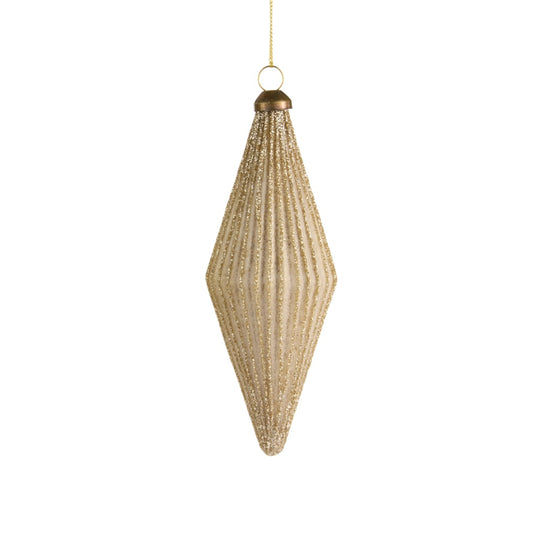 5.5 Inch Ribbed Finial Ornament (Ivory)