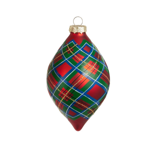 4 Inch Plaid Ornament Oblong
