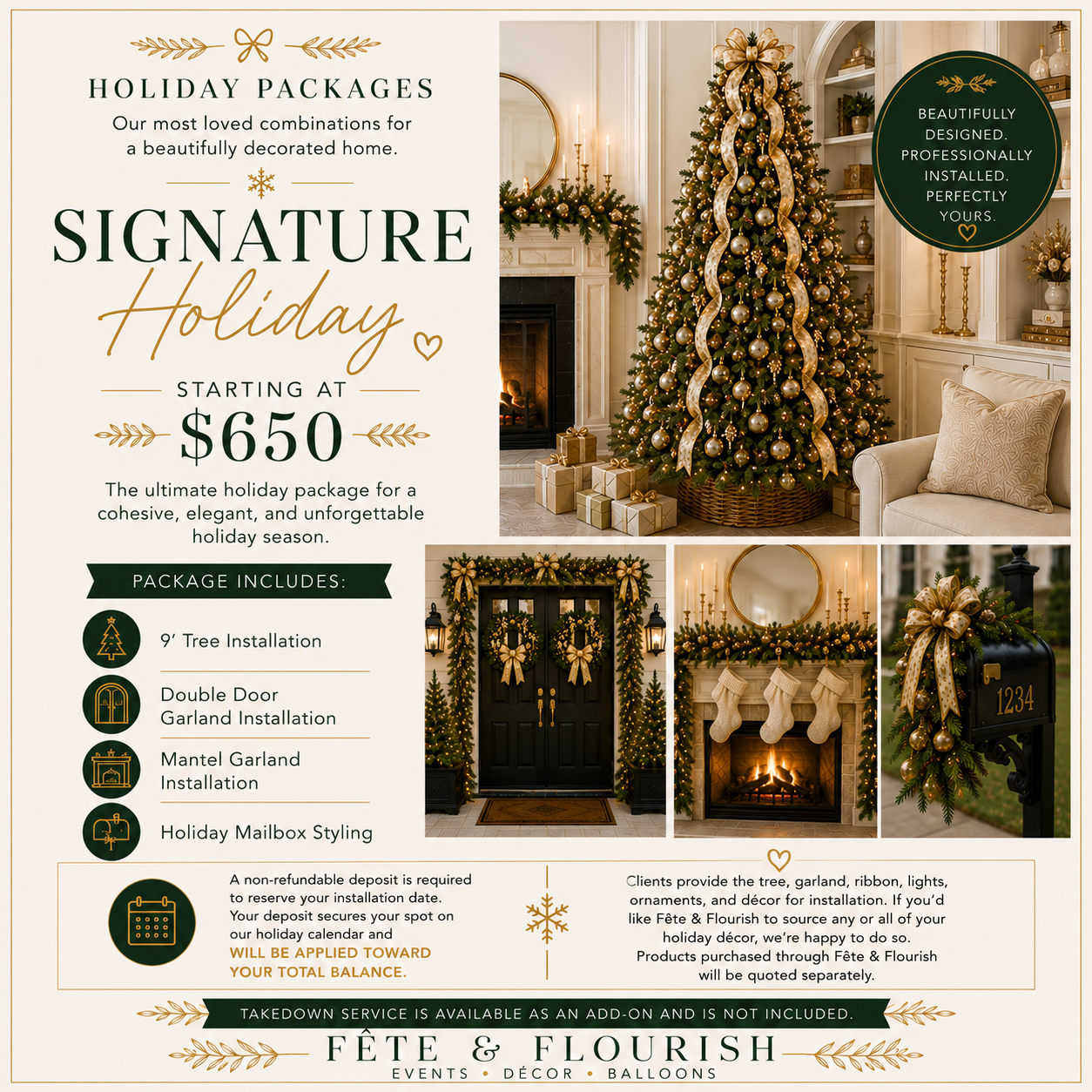 Signature Holiday Package ($50 Deposit)