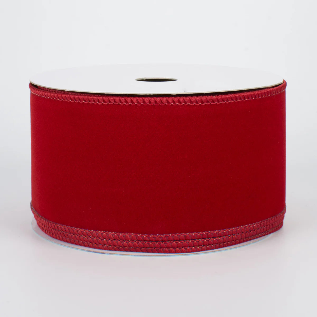 2.5 Inch Wired Velvet Ribbon: Cranberry Red (10 Yards)