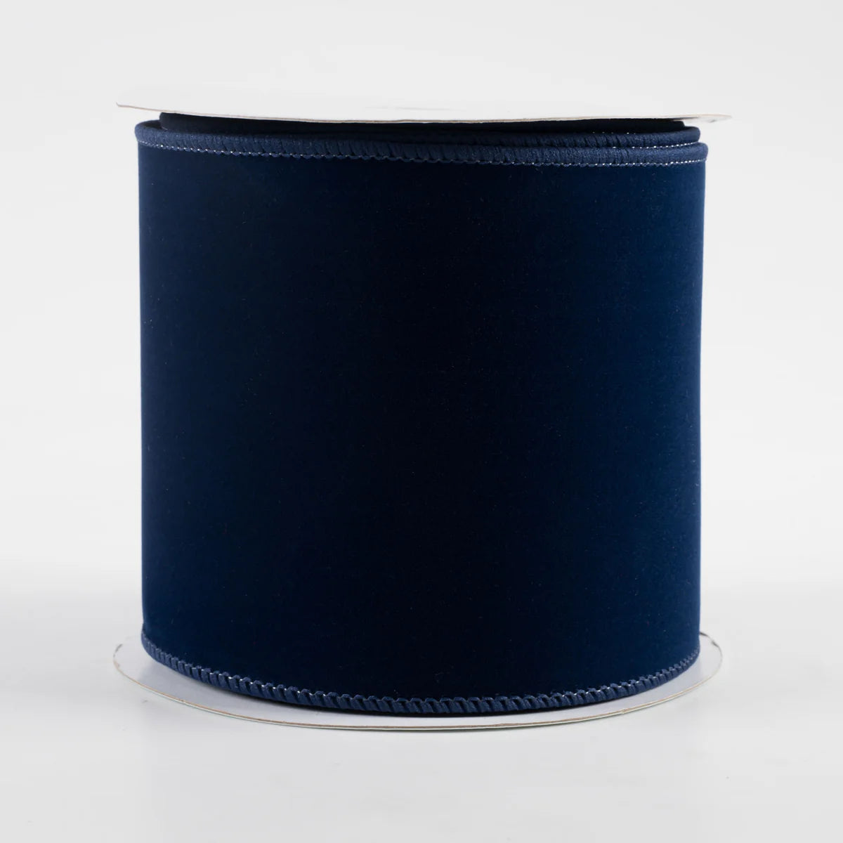 4 Inch Wired Velvet Ribbon: Deep Navy Blue (10 Yards)